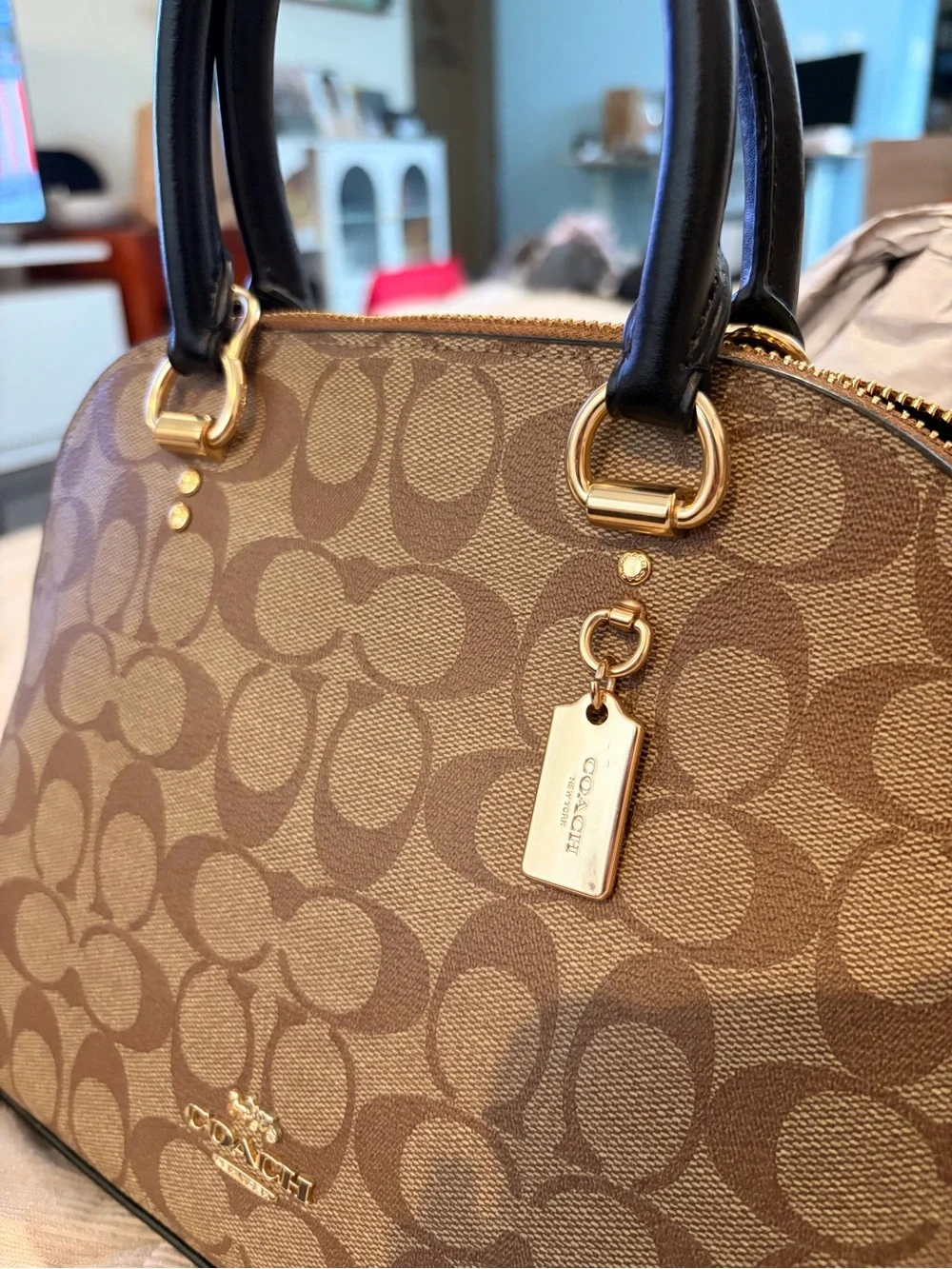 Coach Dome Satchel in Signature Jaquard